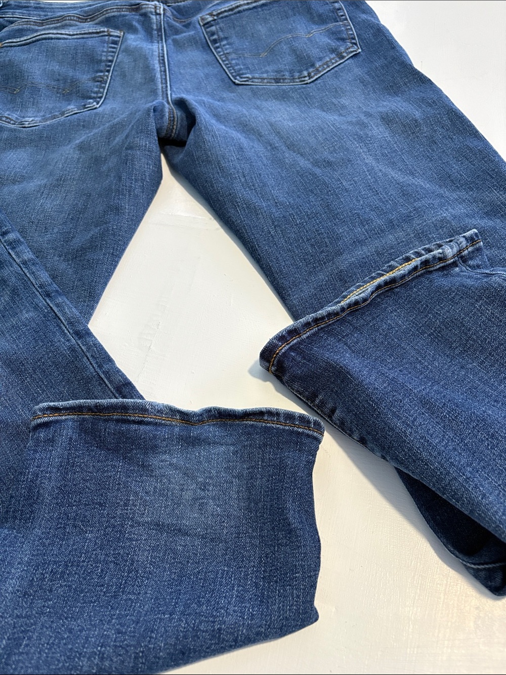 American Eagle Outfitters AIRFLEX+ Slim Straight Blue Jeans - Picture 5 of 7